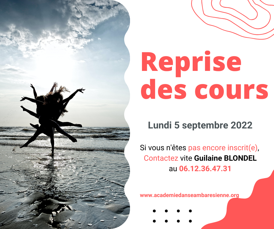 Reprise des cours de danse classique, contemporain, jazz, Hip hop et pilates